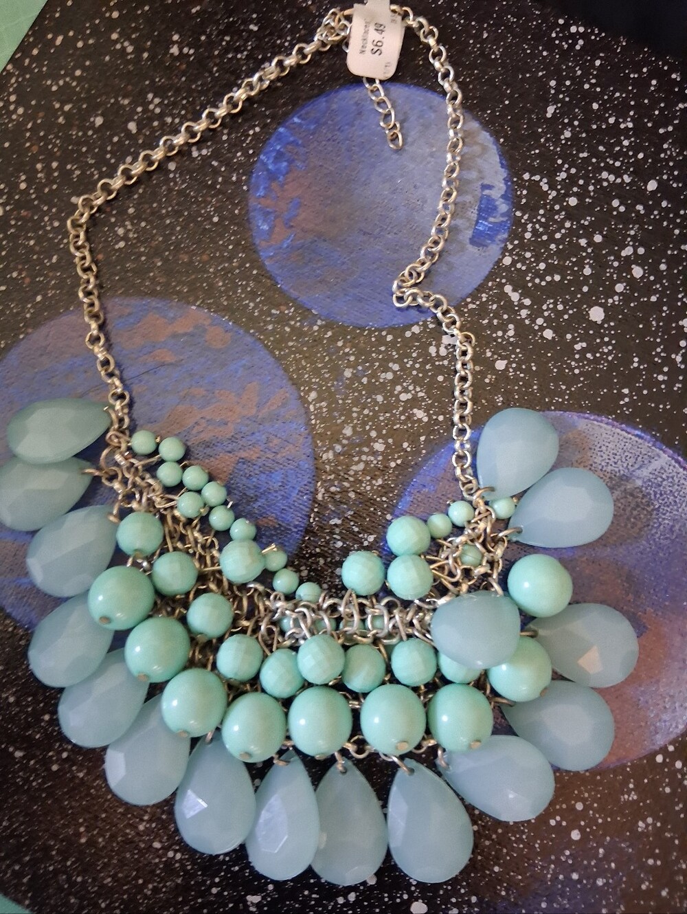 Turquoise Teardrop Statement Necklace - Women Jewelry